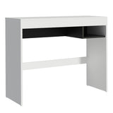 Escritorio Rubi con Tapa de Madera y 1 Nicho Blanco/Negro