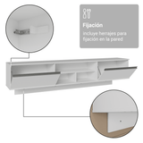 Rack Flotante para TV hasta 80 Pulgadas 218 cm 2 Puertas Blanco Glamy Madesa