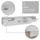 Rack Flotante para TV hasta 80 Pulgadas 218 cm 2 Puertas Blanco Stella Madesa