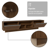Rack Flotante para TV hasta 80 Pulgadas 218 cm 2 Puertas Marrón Glamy Madesa