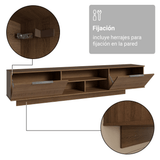 Rack Flotante para TV hasta 80 Pulgadas 218 cm 2 Puertas Marrón Stella Madesa