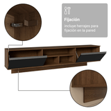 Rack Flotante para TV hasta 80 Pulgadas 218 cm 2 Puertas Marrón/Negro Glamy Madesa