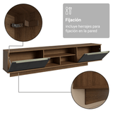 Rack Flotante para TV hasta 80 Pulgadas 218 cm 2 Puertas Marrón/Negro Lux Madesa
