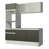 Cocina Compacta 180 cm Blanco/Negro Topazio Madesa 86