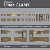 Combo Completo de Cocina 290cm Marrón/Crema Vicenza Madesa