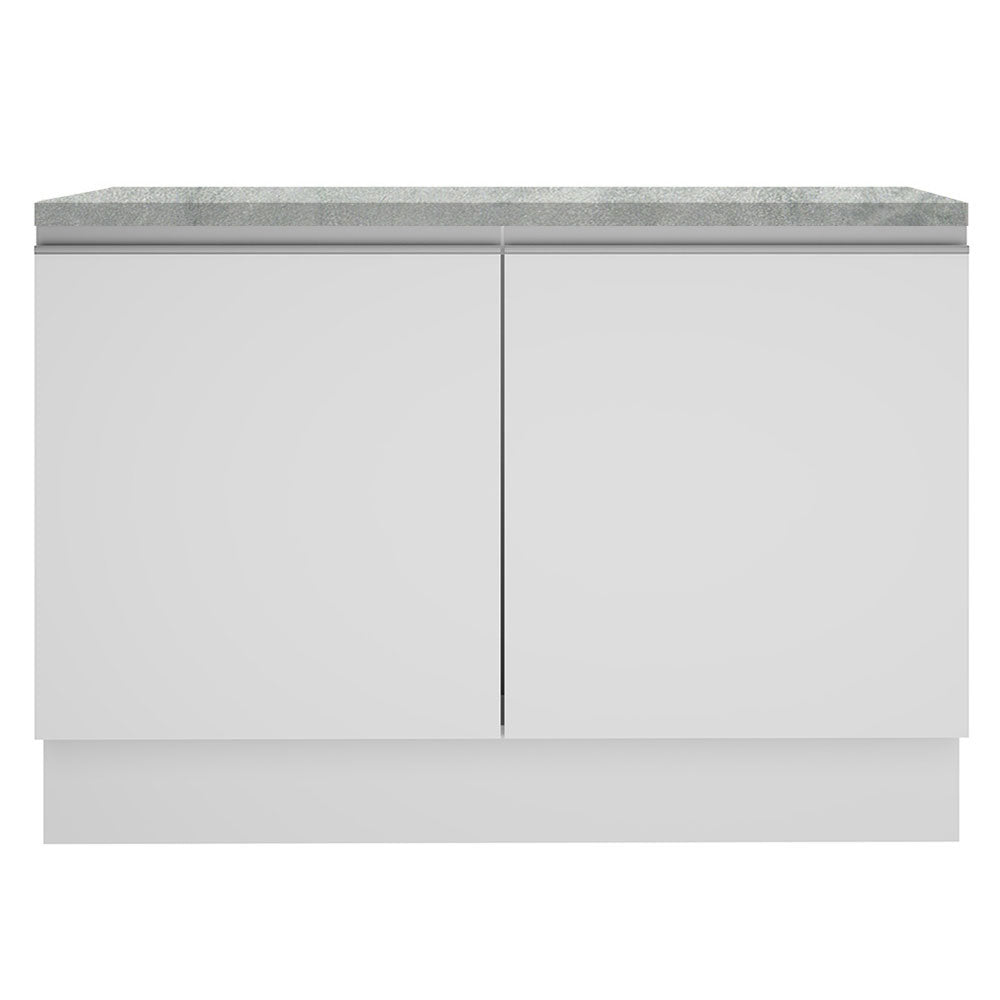 Bajo Mesada Cocina 120 x 60 cm 2 Puertas (Con Mesada) Blanco Glamy Madesa