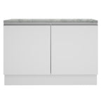 Bajo Mesada 120 x 60 cm 2 Puertas (Con Mesada) Blanco Glamy Madesa