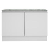 Bajo Mesada Cocina 120 x 60 cm 2 Puertas (Con Mesada) Blanco Glamy Madesa