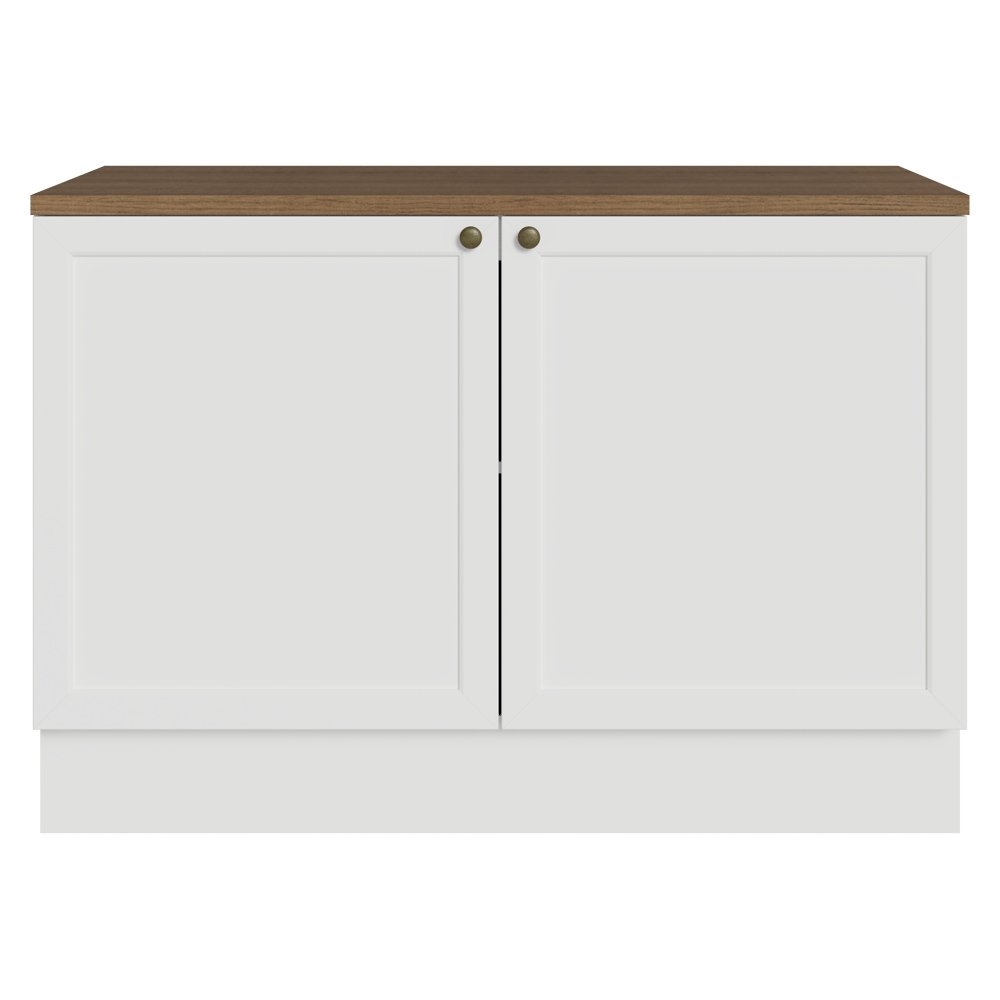 Bajo Mesada de Cocina 120 x 60 cm 2 Puertas (con Mesada) Blanco/Marrón Vik Madesa
