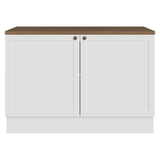 Bajo Mesada de Cocina 120 x 60 cm 2 Puertas (con Mesada) Blanco/Marrón Vik Madesa