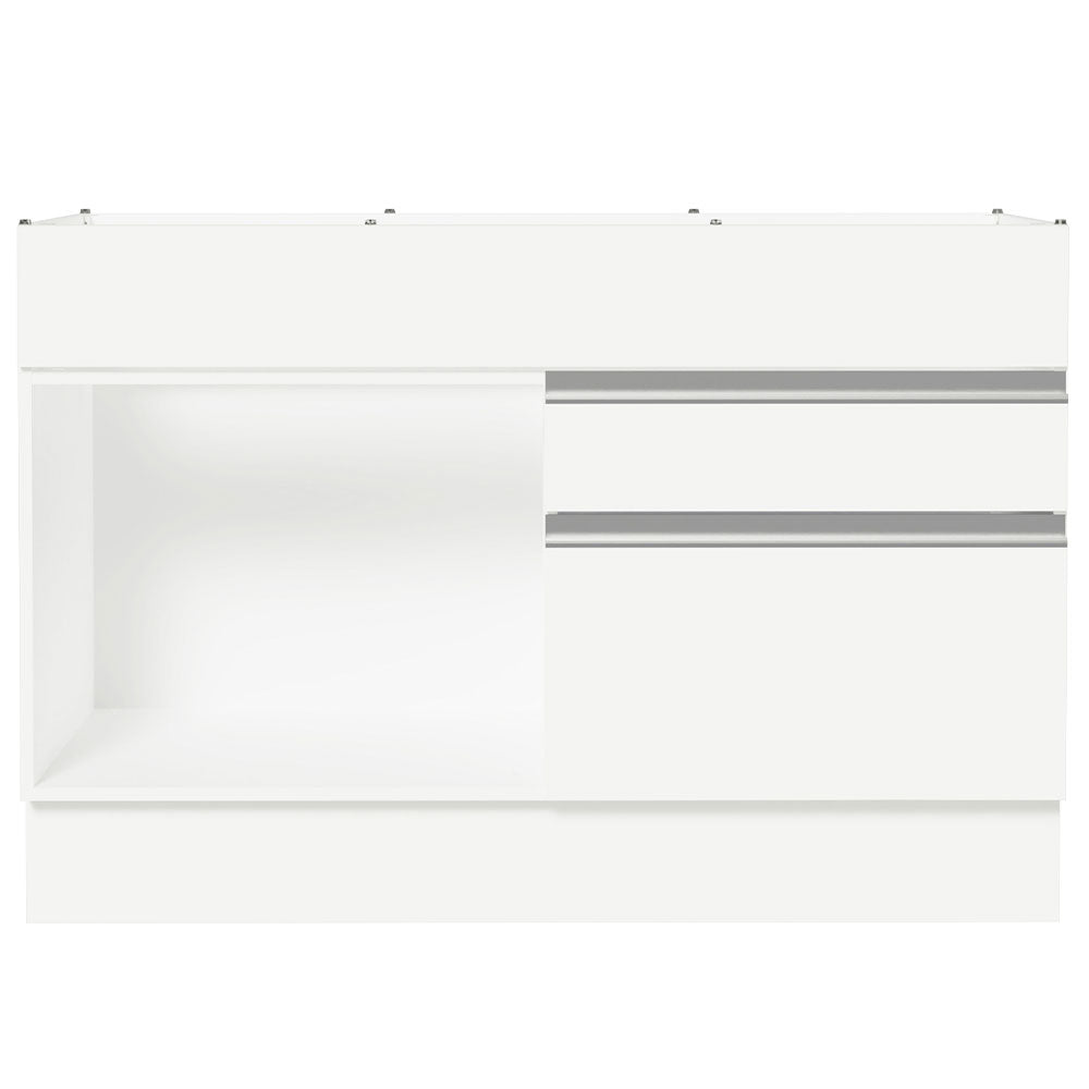 Bajo Mesada Cocina 120 x 60 cm 1 Puerta 2 Cajones Blanco (Sin Mesada) Glamy Madesa