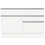 Bajo Mesada Cocina 120 x 60 cm 1 Puerta 2 Cajones Blanco (Con Mesada) Glamy Madesa