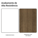 Bajo Mesada Cocina 120 x 60 cm 2 Puertas e 3 Cajones (Con Mesada) Blanco/Marrón Glamy Madesa