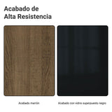 Bajo Mesada Especiero 20cm 1 Puerta (Con Mesada) Marrón/Negro Lux Madesa