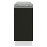 Bajo Mesada Madesa Glamy 35 x 60 cm 1 Puerta (Con Mesada) Blanco/Negro