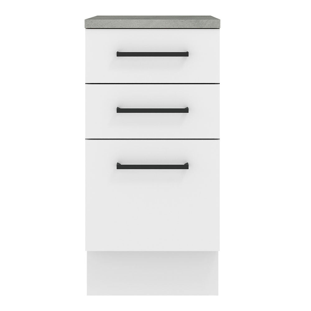 Bajo Mesada 40 x 60 cm 3 Cajones (Con Mesada) Agata Blanco