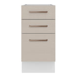 Bajo Mesada 40 x 60 cm, 3 Cajones (Sin Mesada) Agata Blanco/Crema