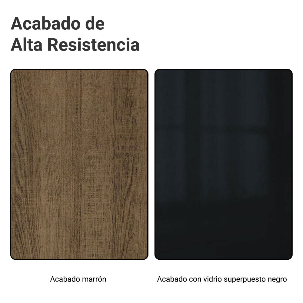 Bajo Mesada 50m 1 Puerta (Con Mesada) Marrón/Negro Lux Madesa