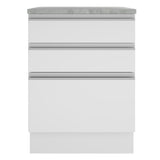 Bajo Mesada Madesa Glamy 60 x 60 cm 3 Cajones (Con Mesada) Blanco