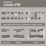 Bajo Mesada esquinero para Linha de 60 cm Profundidade (Sin Mesada) Blanco/Gris Vik Madesa