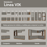 Bajo Mesada esquinero para Linha de 60 cm Profundidade (Sin Mesada) Marrón/Gris Vik Madesa