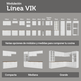 Bajo Mesada esquinero para Linha de 60 cm Profundidade (con Mesada) Blanco/Marrón Vik Madesa