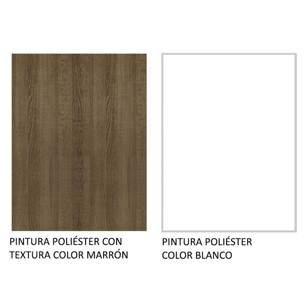 Bajo Mesada para Bacha 120 cm 2 Puertas (con Tapa) Glamy Marrón/Blanco