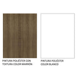 Bajo Mesada para Bacha 120 cm 1 Puerta y 2 Cajones (Con Tapa) Marrón/Blanco Agata