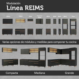 Bajo Mesada para Bacha 2 Puertas y 1 Cajón Negro Reims