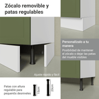 Bajo Mesada 35 cm 1 Puerta Sin Mesada Blanco/Verde Vik Madesa