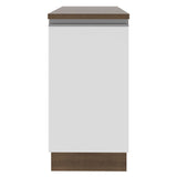 Bajo Mesada 40 cm 1 Puerta Glamy Marrón/Blanco