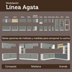 Bajo Mesada 60 cm 1 Puerta Sin Mesada Blanco/Gris Agata Madesa