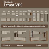 Bajo Mesada Esquinero 94 cm 1 Puerta (Sin Mesada) Marrón/Crema Vik Madesa