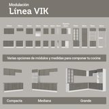 Bajo Mesada Esquinero 94 cm 1 Puerta (Sin Mesada) Blanco/Gris Vik Madesa