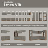 Bajo Mesada Esquinero 94 cm 1 Puerta (Sin Mesada) Marrón/Gris Vik Madesa