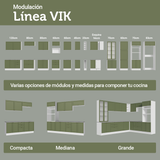 Bajo Mesada Esquinero 94 cm 1 Puerta (Sin Mesada) Blanco/Verde Vik Madesa