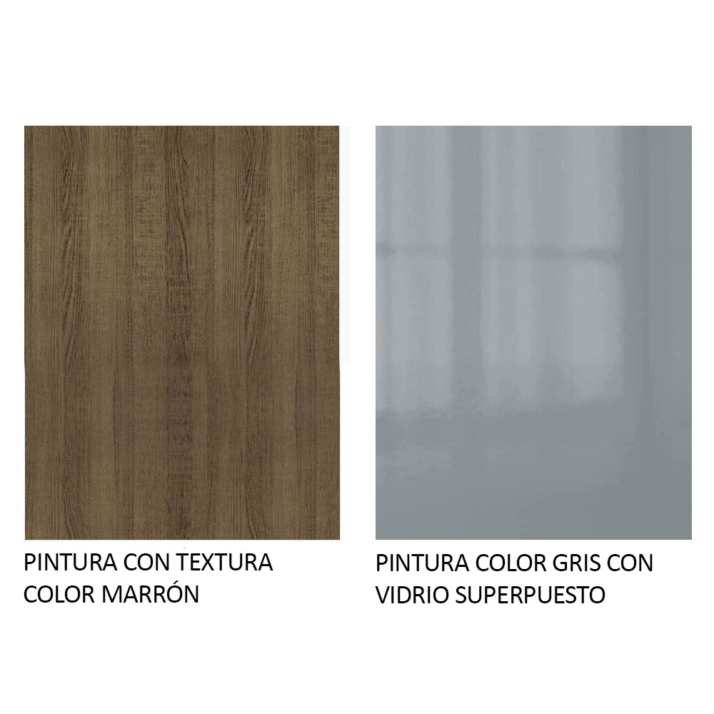 Alacena 70 cm 1 Puerta Lux Marrón/Gris