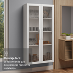 Cristalero 70 cm 2 Puertas sin Patas Blanco/Blanco Línea Estándar Madesa