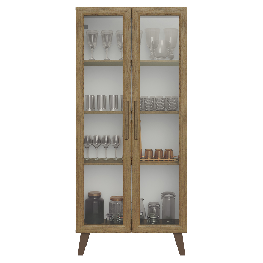 Cristalero 70 cm 2 Puertas con Patas 01 Marrón Línea Estándar Madesa