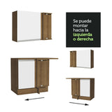 Combo completo de Cocina Esquinera 349cm Marrón/Blanco Glamy Madesa 07