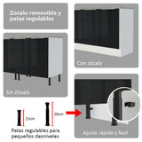 Combo completo de Cocina Esquinera con Cristalero 566 cm Madesa Lux BG 01