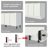 Combo completo de Cocina Esquinera con Cristalero 566 cm Madesa Veludo Lux BB 01