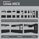 Combo Completo de Cocina Esquinera Flotante 325 cm Negro Nice Madesa 02
