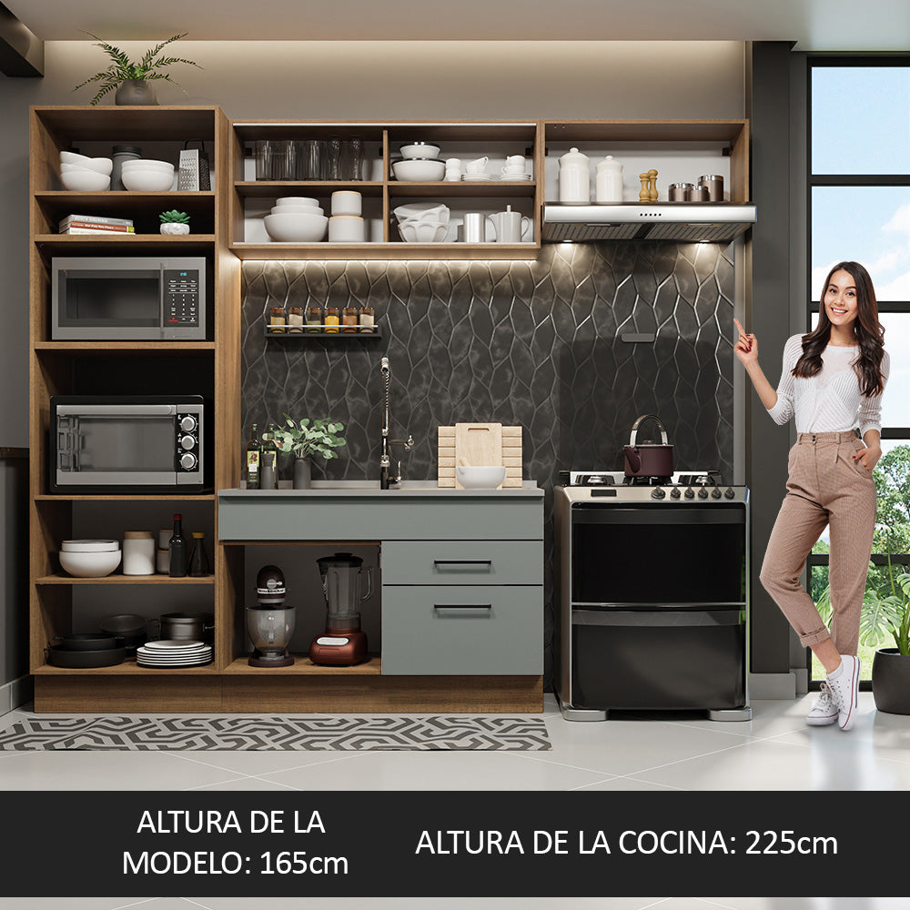 Combo de Cocina 270 cm Agata Marrón/Gris 04