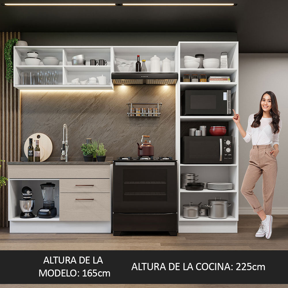 Combo completo de Cocina 270cm Blanco/Crema Agata Madesa 05