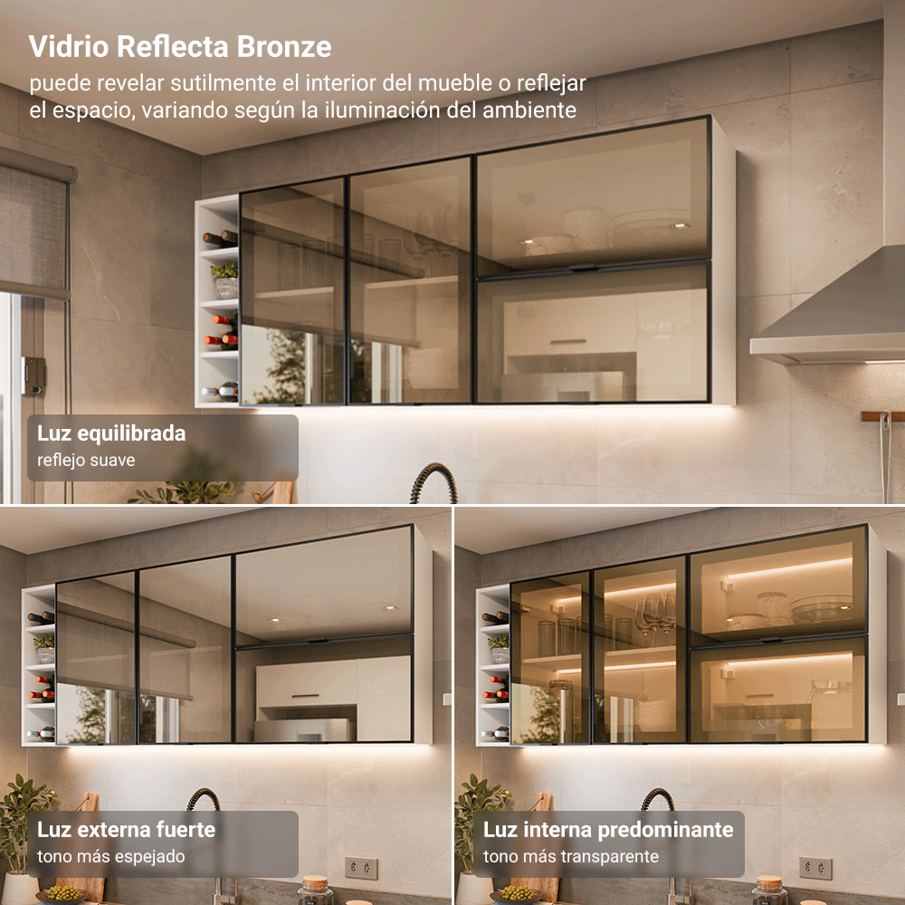 Combo completo de Cocina 270 cm Blanco/Gris Agata Madesa