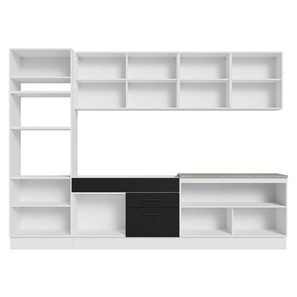 Combo completo de Cocina 310cm Blanco/Negro Agata 02