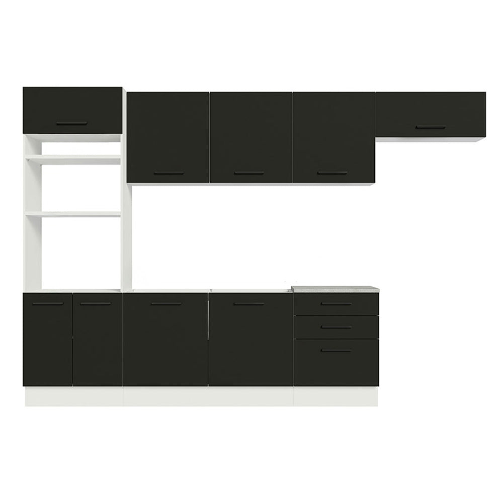Combo completo de Cocina, 330cm, Blanco Negro Agata 01