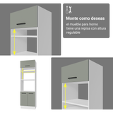 Combo completo de Cocina con Cristalero 340 cm Madesa Agata BG 01