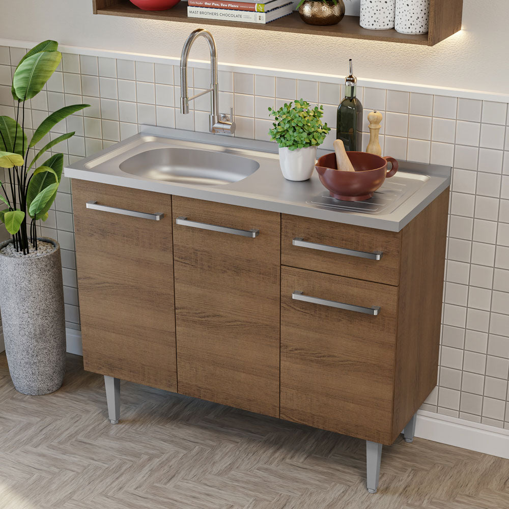 Combo de Cocina 105cm con Bacha de acero inoxidable MM Emilly Madesa 04 MM